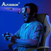 ALFORDSON Racing Desk Chair, Ergonomic Height-Adjustable & Padded 150 Kg Load Capacity Office Chair, Swivel PC Gaming Chair For Home Office, PU Leather And Fabric, Orange - Blue - View 10