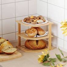 3 Tier Corner Shelf, Dish Drying Rack, Plate Organizer, Kitchen Spice Rack Countertop And Cabinet - 1 Pc + Tự nhiên - Xem 8
