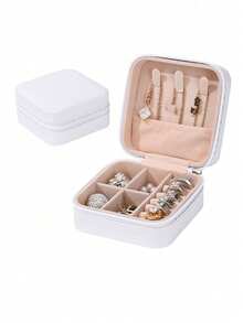 1pc Travel Accessory Box, Portable Waterproof Jewelry Box, Exquisite Jewelry Box, Small And Compact Travel Jewelry Box, Storage Box, Rings, Earrings, Necklaces, Suitable For Daily Jewelry Storage Or Travel Accessories, Summer Storage Organizer Gift For Women And Girls For Women Storage Organizer Travel Essentials Back To School Dormitory Storage