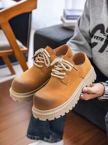 Men's Derby Shoes,Zapatos De Vestir, Formal Shoes, Fashionable Casual Retro Workwear Shoes, Office Shoes Suitable For Campus, Holidays, And Daily Versatile In All Seasons - 棕色 - 查看 8