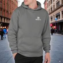 Sudadera Hoodie Bugattii Chiron Gris Unisex con Capucha - Gris - Ver 2