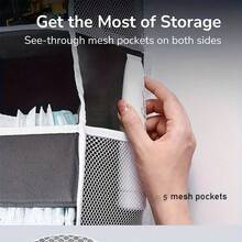 4/5层布艺门挂式收纳袋，多层无纺布悬挂式整理袋，大容量卧室壁挂式收纳袋，悬挂式收纳袋，门挂式收纳袋，毛绒玩具收纳袋，衣物收纳袋，壁挂式置物架，毛绒玩具收纳袋，节省衣柜收纳空间