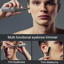 Conduroma Unisex Electric Eyebrow Trimmer/Razor, Rechargeable Multi-Function Personal Groomer, Painless Precision Trimmer, With Washable Blades, For Face, Beard And Neck (Black)