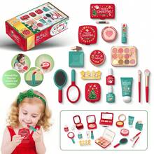 [Children's Makeup Toy Set] , Luxury Makeup Simulation Fashion Toy Set For Kids - Includes Realistic Lipstick, Eyeshadow, Brushes And More, Dress-Up Makeup Set Designed For Stylish Looks (For Pretend Play Only, Not For Actual Use)