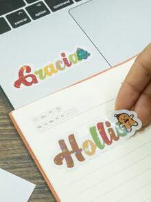 4-120Pcs Custom Christmas Stickers, Personalized Name Tag Stickers, Customized Name Stickers, Water Bottle Stickers, Christmas Decorations, Christmas Gifts, Birthday Gifts, Party Decorations, Stickers For Kids, Party Favors, Envelopes, Anniversary, Invitation, Cup, Kids, Boys, Girls, Family, Mom - Style a - View 4