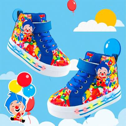Tenis Bota Infantiles Payasito Niños Plin Plin Luces Led Brillantes Para Fiestas Bam 2026-A-APP