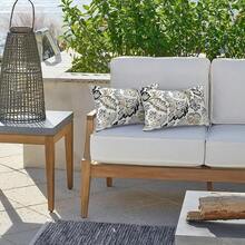 Outdoor/Indoor Throw Pillows, 18x18 Square Pillows With Inserts Bed, Couch, Sofa & Patio Furniture (Set Of 2, Monstera Blue), Decorative Pillows - 戴利譚 - 查看 8