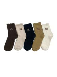 5双随机秋冬加厚保暖卡通船袜 - 彩色 - 查看 6