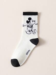 Disney 5双装正品刺绣米奇老鼠新年礼物袜，卡通圣诞刺绣袜，新年动画女袜，新奇袜子 - 彩色 - 查看 11