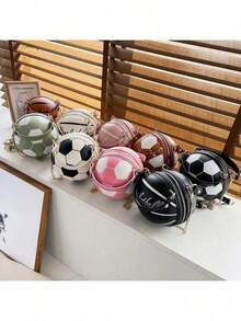 New Ball Purses For Teenagers Women Shoulder Bags Crossbody Chain Hand Bags Female Leather Pink Football Bag