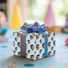 Personalized Fun Photo Wrapping Paper, Customized Face Gift Wrapping Paper, Multiple Colors Available, Birthday Wrapping Paper, Anniversary Wrapping Paper, Your Photo Wrapping Roll,Party Top - Multicolor - View 4