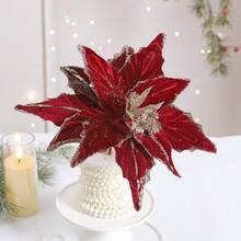1/3/6pcs Artificial Flower Head, Christmas Tree Wreath DIY Decorations, For Holiday Decoration, Home Decoration, Room Decoration, Vase Decoration, Table Centerpiece, Wedding Decoration