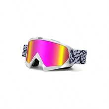 Motorcycle Goggles Dirt Bike Goggles Windproof ATV Dustproof Racing GogglesScratch Resistant Ski Goggles Protective Safety Glasses PU Resin Black Frame+Color Lens - White-hd Pink Lens - View 9