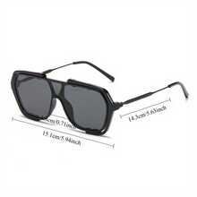 Unisex Slimming Fashion Glasses - Irregular Mirror Gradient Yellow Blue, Half Frame Design, Lightweight Decorative Glasses Suitable For Clubs, Street Photography, Parties And Festivals (Christmas, Lunar New Year, Carnival),  Glasses, Durable Glasses, Clear Vision Glasses - Khung đen màu xám - Xem 6