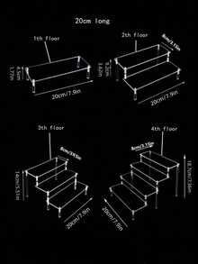 1 Set DIY 1-5 Tier Acrylic Desktop Display Rack, Cupcake, Perfume, Action Figure, Blind Box Display Shelf, Transparent Trapezoid Storage Cabinet