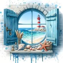1 件海景灯塔图案 5D 钻石画套件 - 独特的钻石艺术，手工设计的 DIY 钻石画十字绣马赛克，完美的惊喜艺术礼物，适用于墙面装饰，适用于客厅、卧室、办公室，无框架 - 彩色 - 查看 9