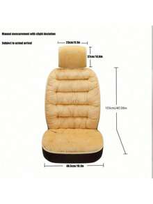 1pc Car Seat Cushion, Plush Single Piece With Backrest, Thick Plush Warm Car Seat Pad, Universal For Winter - Multicolor - View 2