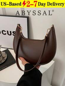 Ladies Bag; Korean Version Of Fashion Retro Handbag For Women; Tote Bag New Fashion Simple Texture Single Shoulder Bag Leisure Handbag Crescent Moon Small Travel Accessories,Halloween,Halloween Decor,Fall Decor[US Local Warehouse] - Nhiều màu - Xem 11