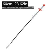1pc 60cm Manual Drain Cleaner Tool - Soft Metal & Plastic Hair Clog Remover For Shower, Kitchen Sink, Bathroom Tub Pipes, Flexible Cable With Red Handle, No Battery Required, Metal Appearance With Plastic Components Kitchen Items Kitchen Accessories Kitchen Tools - Multicolor - View 12