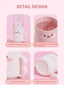 1pc Cute Rabbit Design Travel Toothbrush Box And Mouthwash Cup Set - Portable, Plastic Toothpaste Cup, Bathroom Mouthwash Cup, Space-Saving Hygiene Solution For Carry-On, Suitable For Business Travel And Vacation - Multicolor - View 5