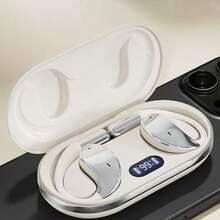 AI语言翻译无线蓝牙5.4实时开放式耳机，支持144种语言和口音翻译，LED数字显示充电，超长续航，兼容iOS和安卓系统，黑色耳挂式耳机 - 彩色 - 查看 14