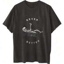 Women's Tops Letter Tee Graphic T-Shirts, Vintage Shirts For Women Cute Graphic Tee Spring Short Sleeve Tops Oversized Tshirts Teen Aesthetic Clothing-For Women, Holiday, Vacation,Daily Casual Fashion And Versatility. -Unisex Loose - Fit Comfortable Vintage Street - Style Cotton T - Shirt Top - 可愛襯衫 #C1 - 查看 10