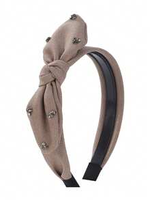 1/3 件纯色法兰绒蝴蝶结头带，条纹面料防滑头巾，优雅头饰，适合日常佩戴，秋冬，发带，发箍，发饰头带 - 彩色 - 查看 35