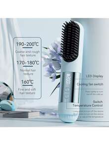 Cordless Hair Straightener Brush, Portable Mini Hair Straightening Brush For Travel, Rechargeable , Lightweight Anti-Scald Heated Styling Tools & Appliances Battery Capacity 2600mAh