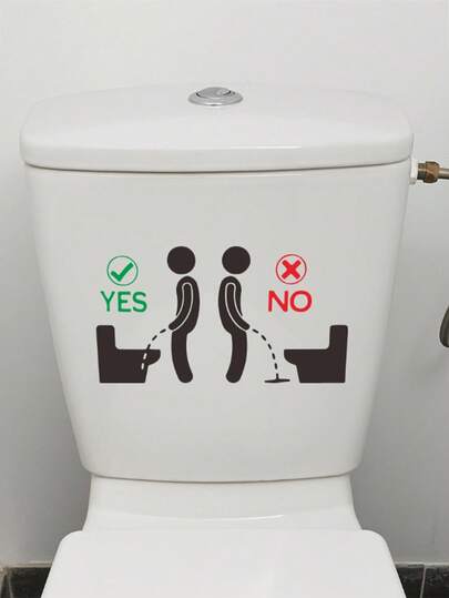 1 PC Fun Toilet Cover Stickers, Adhesive Removable Wall Stickers, Creative Toilet Cover Decoration Stickers, Bathroom Decoration Fun Cartoon Toilet Cover Stickers - Removable Bathroom Wall Stickers, Self Adhesive Ceramic Decoration