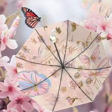 1 件豪华双面花伞，三折伞，晴雨两用双层伞，太阳伞，防紫外线伞