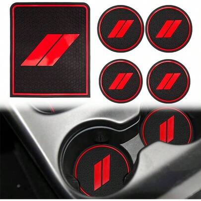 - Alfombrillas antipolvo para accesorios de viaje, 2021, 2020, 2019, 2018, 2011 - 2020, ajuste personalizado para consola central y soporte para tazas rojo