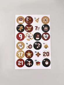 2pcs/Set, Decorative Stickers, Diy Stickers, Art Stickers, Creative Stickers, Handmade Product Stickers, Gift Wrapping Stickers, Planner Stickers, Christmas Elements Stickers, Various Styles, Different Designs, Suitable For Different Occasions, Christmas Gifts For Men And Women, Surprises For Boys, Christmas Stocking Stickers - Multicolor - View 10