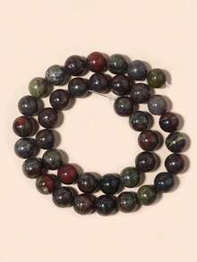 Cuentas de piedras naturales, cuentas sueltas de obsidiana, jade birmano, ojo de tigre, redondas y lisas, piedras preciosas de curación de energía para hacer joyas, pulseras y collares DIY