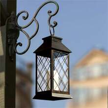 1pc Solar Lantern With Decorative Candle And Flame Effect LED, Outdoor Waterproof Solar Hanging LED Light - Solar Palace Lantern - View 2