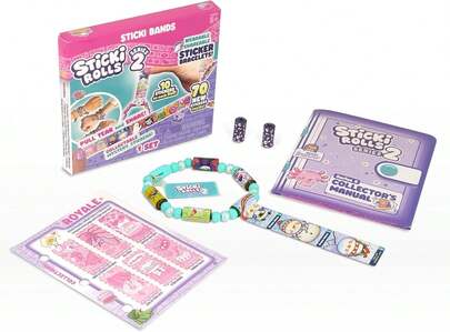 STICKI Rolls Sticki Bands - The Original Wearable Shareable Sticker Bracelet | Includes 70 Mini Stickers | 2 Mystery Reveal Sticki Rolls | Over 1000 Sticker Designs To Collect! (Series 2 - Teal)