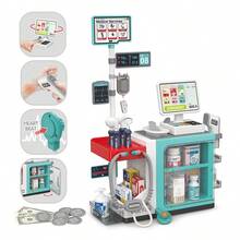 48pcs Kids' Cash Register Toy Set - Pharmacy Clinic Counter, Includes Toy Stethoscope, Play Money, Thermometer, Credit Cards, And Medical Tools. Doctor's Uniform,Perfect For Boys And Girls To Role-Play As Pharmacists And Cashiers. Top Choice For Birthday Gifts And Playtime. - Multicolor - View 1