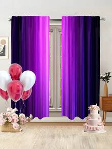 2 件现代紫色杆袋薄纱窗帘 - 时尚半透明卧室和客厅窗帘，易护理涤纶面料，现代家居装饰，卧室窗饰 | 现代窗帘 | 涤纶薄纱窗帘 - 彩色 - 查看 4