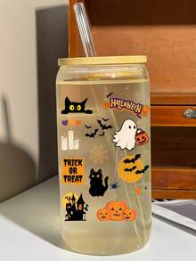 1 szt. wielokrotnego użytku kubek ze słomką do kawy, napojów gazowanych i napojów mrożonych – najlepszy wybór na prezent na Halloween