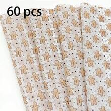 60/30/10 Fogli di carta sottile con motivo uomo pan di zenzero natalizio - 50,8x35,56 cm con disegno pan di zenzero e pois, leggera protezione per imballaggio regalo, protezione per articoli fragili, decorazioni natalizie (righe a bastoncino di zucchero, stelle blu), decorazioni pan di zenzero, confezione festiva, stile festivo, confezione stagionale, decoratori festivi, organizzatori di feste Natale Decorazioni natalizie Pigiami natalizi Regali di Natale Decorazioni natalizie