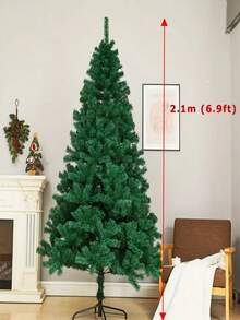 Albero di Natale verde di lusso, albero di Natale in plastica senza luci, adatto per uso domestico e commerciale, facile da montare, senza elettricità richiesta, perfetto per decorazioni di Ognissanti, Natale e Capodanno, fascino festivo per decorazioni natalizie per la casa, regali di Natale, decorazioni natalizie