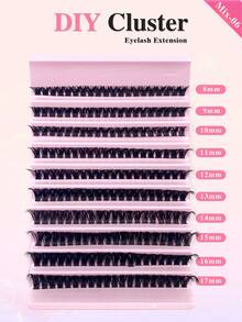 200片/包 自然妆效 80D 卷翘假睫毛，纤长型假睫毛，单根装，DIY假睫毛，打造自然妆容 - 黑色 - 查看 3