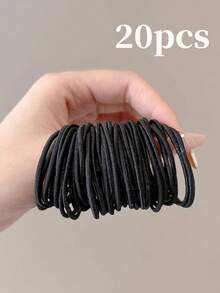 50个装女士黑色高弹力发圈，基础糖果色系发圈，弹性发绳，发饰，马尾辫发圈，发圈，橡皮筋发带，发绳弹力带 - 彩色 - 查看 7