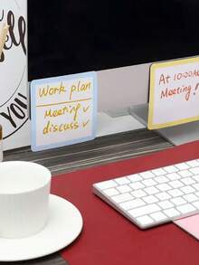 ملصقات لاصقة مغناطيسية، 4 * 4 سم - خاصة للاستخدام في العودة إلى المدرسة - ملصقات متعددة الأغراض للسبورات البيضاء والثلاجات والخزانات وما إلى ذلك، مع قلم مرفق - الخيار المثالي للمكتب وتنظيم الفصل الدراسي والتذكيرات في المنزل (ألوان عشوائية)