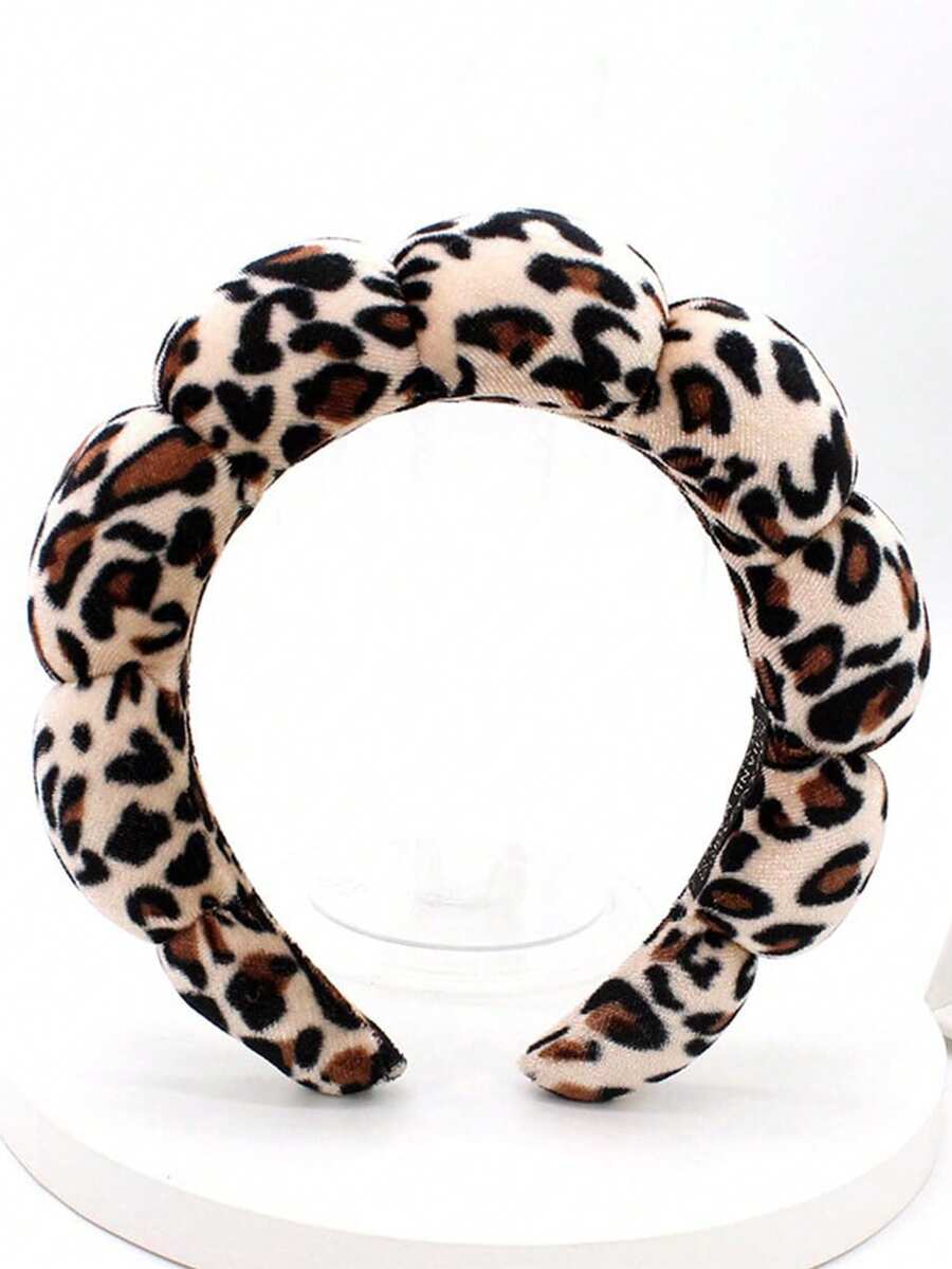 1 chiếc băng đô xốp in họa tiết da báo, băng đô spa dùng để rửa mặt hoặc trang điểm, băng đô xốp, thích hợp cho tiệc tùng, mua sắm, hẹn hò, mọi mùa, tiện lợi và nhẹ, món quà tuyệt vời cho Ngày Valentine, lễ hội, kỳ nghỉ biển, đi làm, dễ sử dụng, vật dụng thiết thực! Phụ kiện tóc làm đẹp tại nhà