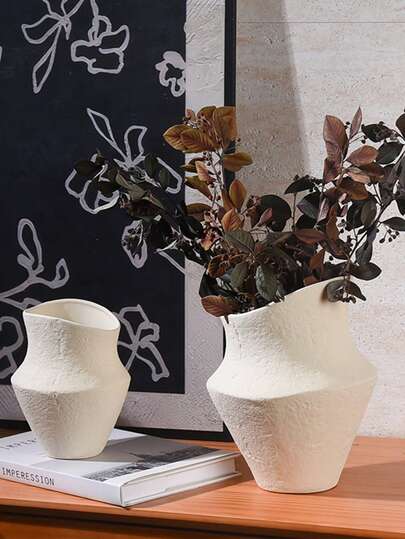 1 件陶瓷花瓶，艺术简约侘寂风格装饰花盆，水培