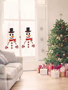 8 Piezas - Pegatinas de pared de muñeco de nieve navideño, decoraciones navideñas para el hogar, pegatinas de pared de muñeco de nieve de invierno, cubierta de tela de fieltro extraíble, decoraciones navideñas, pegatinas de puerta de tela no tejida, artículos de decoración de primavera para refrescar tu hogar, pegatinas de decoración navideña, decoración de habitación navideña, decoración navideña, decoración del hogar, pegatinas de pared de muñeco de nieve 2025