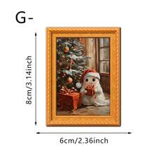 1/8 件油画风格磁性装饰艺术冰箱贴，圣诞树和鬼魂创意磁铁，圣诞节万圣节时尚磁性冰箱贴套装，方便在冰箱上整理用于厨房整理和展示 - 多色1 - 查看 9