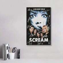 Framed Scream Poster Classic Horror Movie Poster For Room Aesthetic Canvas Wall Art Bedroom Decor - 黑色 - 查看 3