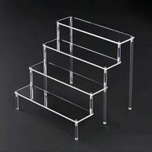 1 Set DIY 1-5 Tier Acrylic Desktop Display Rack, Cupcake, Perfume, Action Figure, Blind Box Display Shelf, Transparent Trapezoid Storage Cabinet