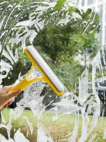 1/2/3 pièces Raclette en caoutchouc pour fenêtres, portes vitrées, grattoir de nettoyage 3-en-1 en silicone avec vaporisateur, éponge, sans traces, grattoir polyvalent pour fenêtres, pare-brise de voiture, miroirs - Multicolore - Voir 6